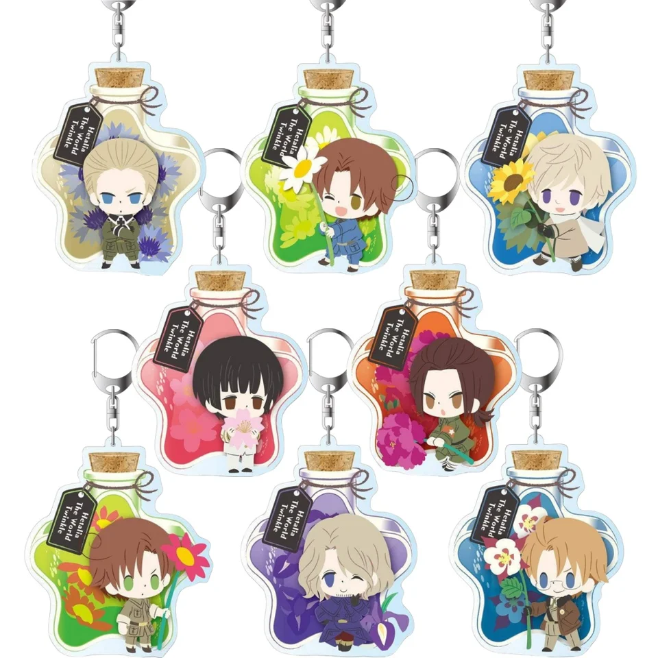 Lucky sedem anime periférnych obchodov Hetalia: svetové hviezdy Charappu Fleur ver Acryl Keychain Prívesok