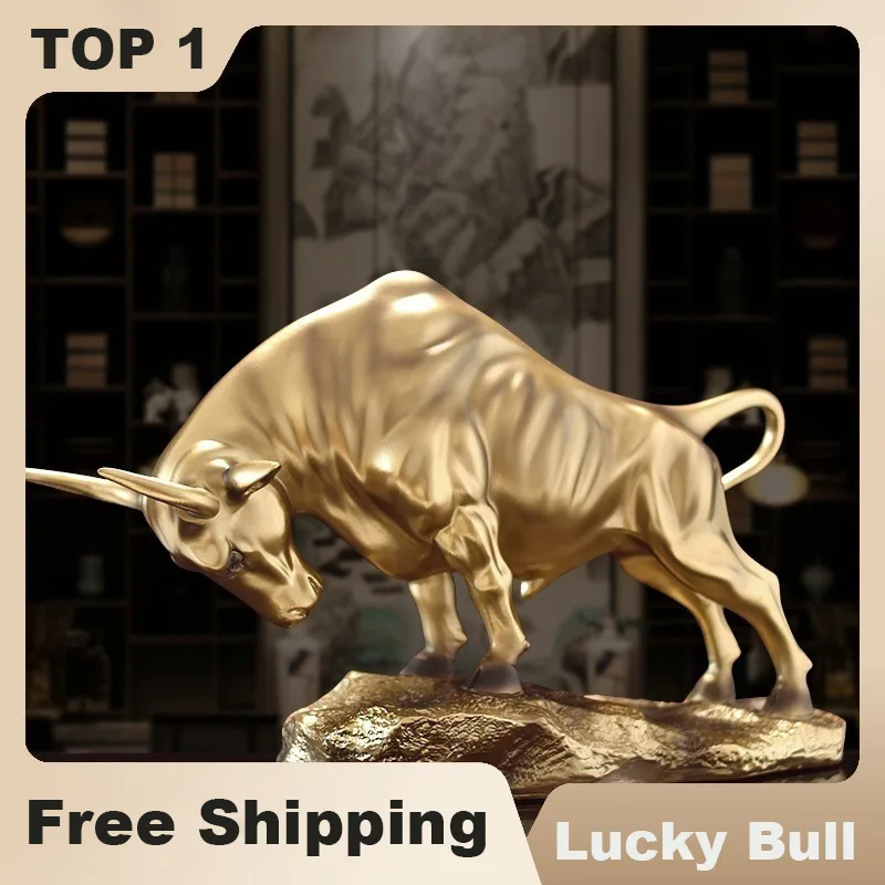 Lucky Wall Street Bull Ox Sochy Office dekorácie Resin Home Decor Start Business Gift Get Rich Ornament