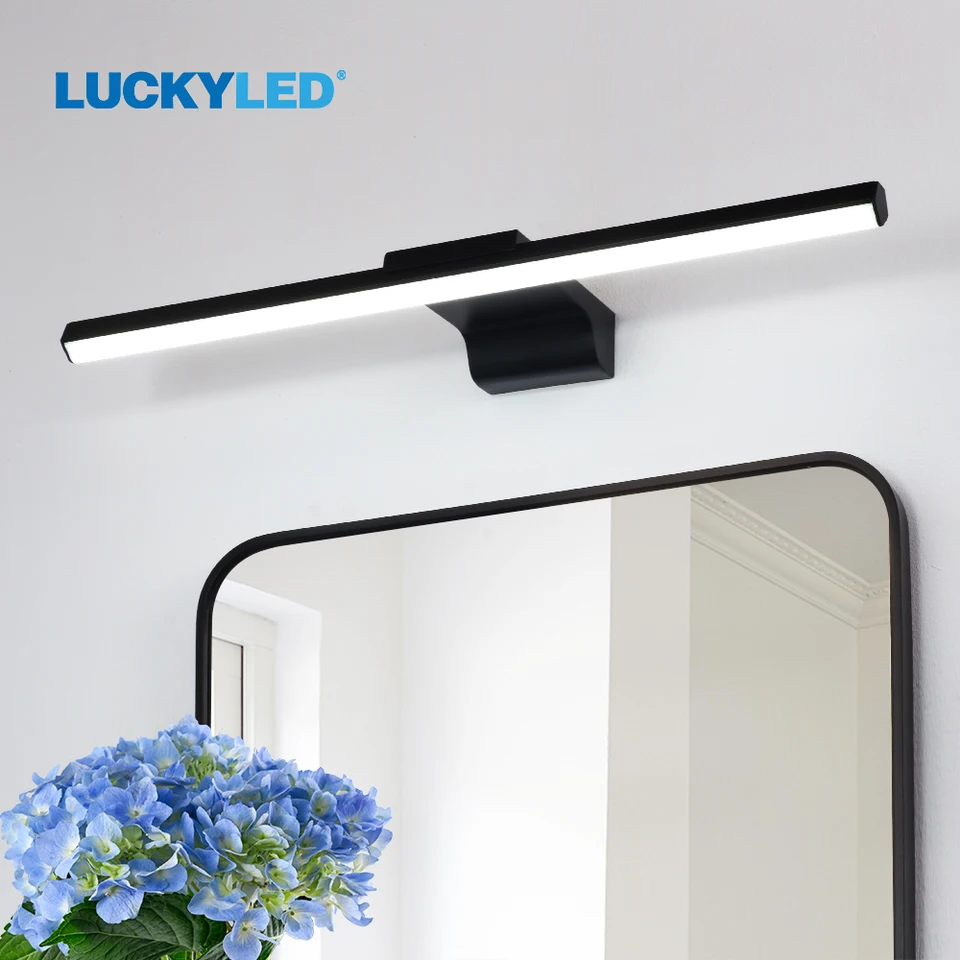 Luckyled LED kúpeľňa Svetelné zrkadlo nástenná lampa 8W 12W AC85-265V na stenu Mount Svetlo svietidla Moderné nástenné lampy pre obývaciu izbu spálňa