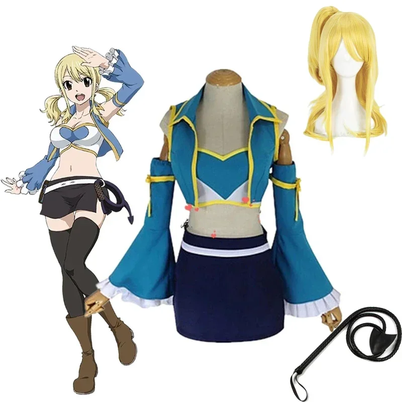 Lucy Heartfilia Fairy Tail o 7 rokov neskôr Lolita Cosplay kostým dievčatá Sailor School Uniforma sukňa outfit Halloween Party D Kerr2