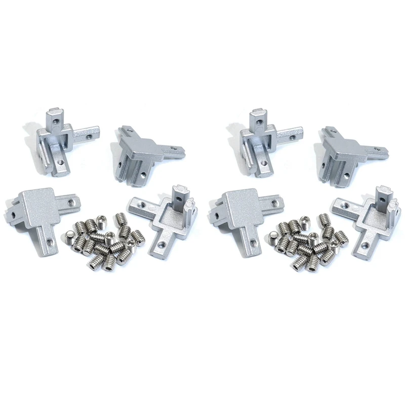 Luda 8pc 2020 Series 3 Way End Corner Connect Connector pre európsky štandard 6 mm t slot 20 x 20 mm profil hliníka