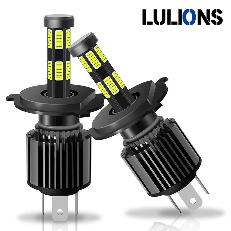 LULIONY 1/2KS H4 LED svetlomet 360degree Motocyklové svetlomety vysoké nízky lúč H4 LED žiarovka 12V 6000K