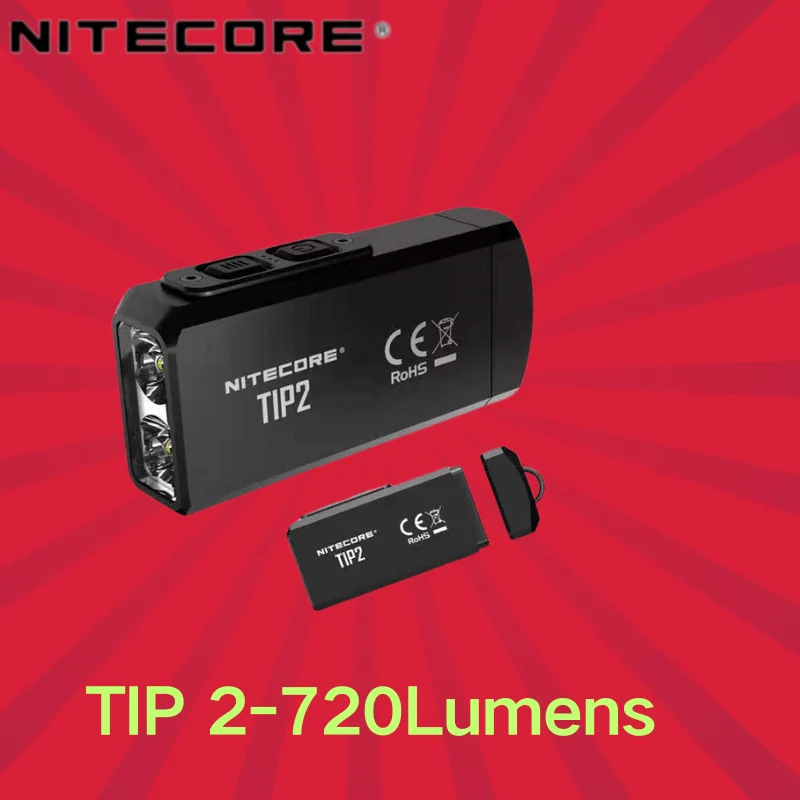 LUMENS NITECORE TIP2 Klávesové svetlo 720 LUMENS využíva 2 x Cree XP-G3 S3 LED LED LED nabíjateľné nabíjateľné dvojjadrové magnetické silné silné baterky TORCH