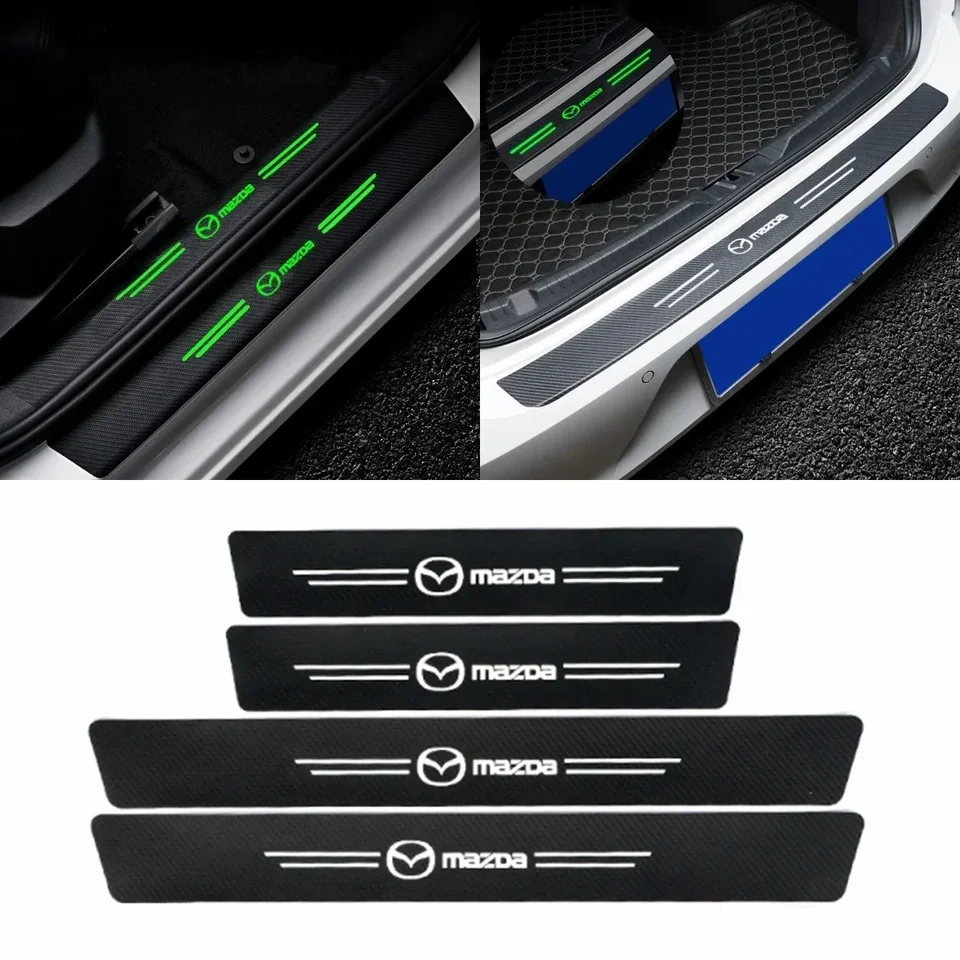 Luminous Auto prahová hodnota anti-škrabka nálepka kmeň kmeňov odznak pre Mazda 3 RX8 RX7 MX3 AXELA 6 Atenza MX5 CX9 CX5 CX7 323 626