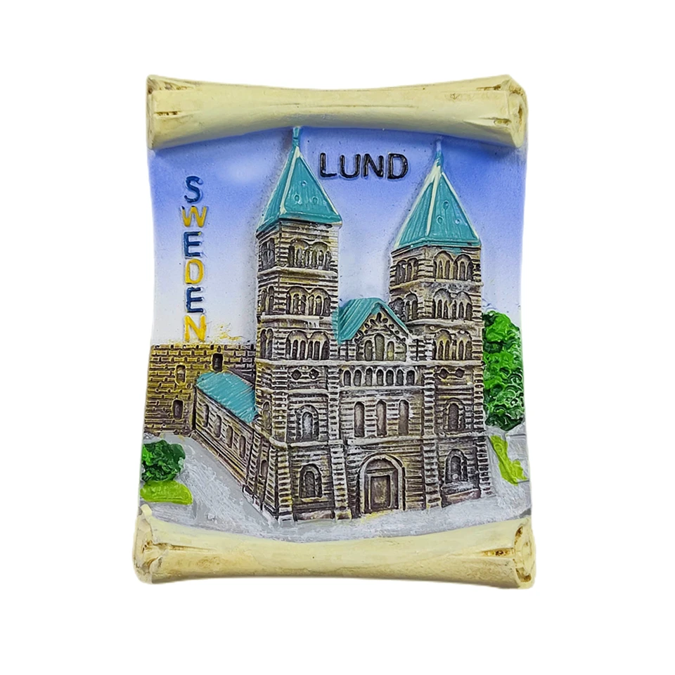 Lund Sweden 3D chladnička Magnet Darček Souvenír, ručne vyrábaná živicová kolekcia Lund Chladnička Domov a kuchyňa