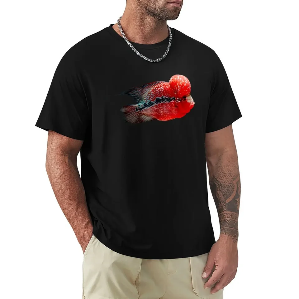 Luohan Flower Horn Fish Tričko Korean Fashion Plus Custom Men tričko