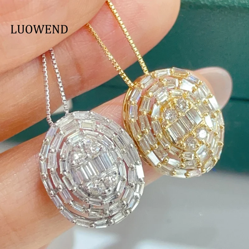 Luowend 18k biele alebo žlté zlato náhrdelník luxusný lesklý dizajn 0,80carat skutočný prírodný diamantový náhrdelník pre dámske šperky na párty