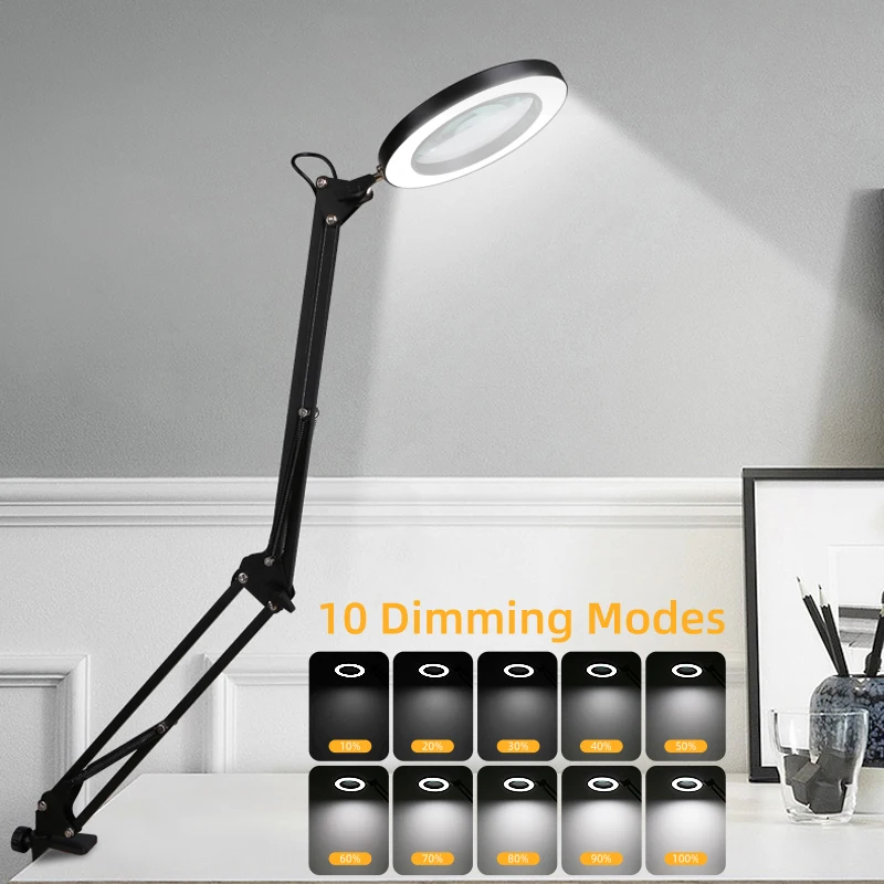 Lupa LED diódy LED diódy Stlmiteľná krása LED stolová lampa lampa starostlivosti o starostlivosť o pleť na starostlivosť o pleť