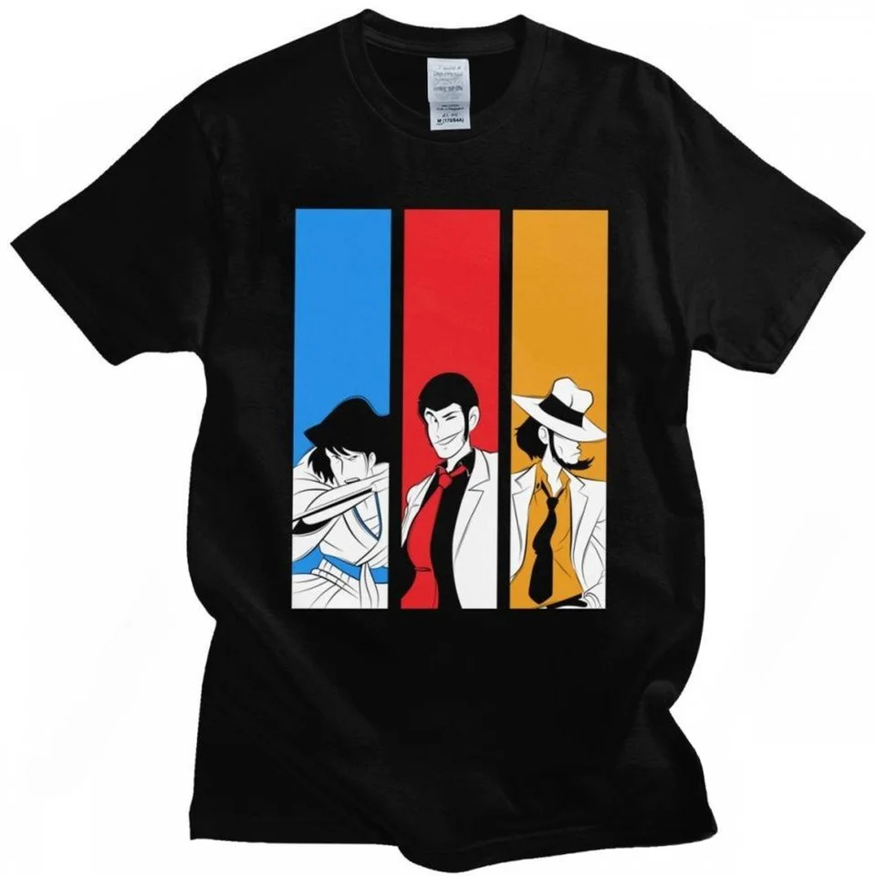 Lupin Tretí arzene lupin muži tričko bavlnená manga Daisuke jigen T tričko fujiko mínu