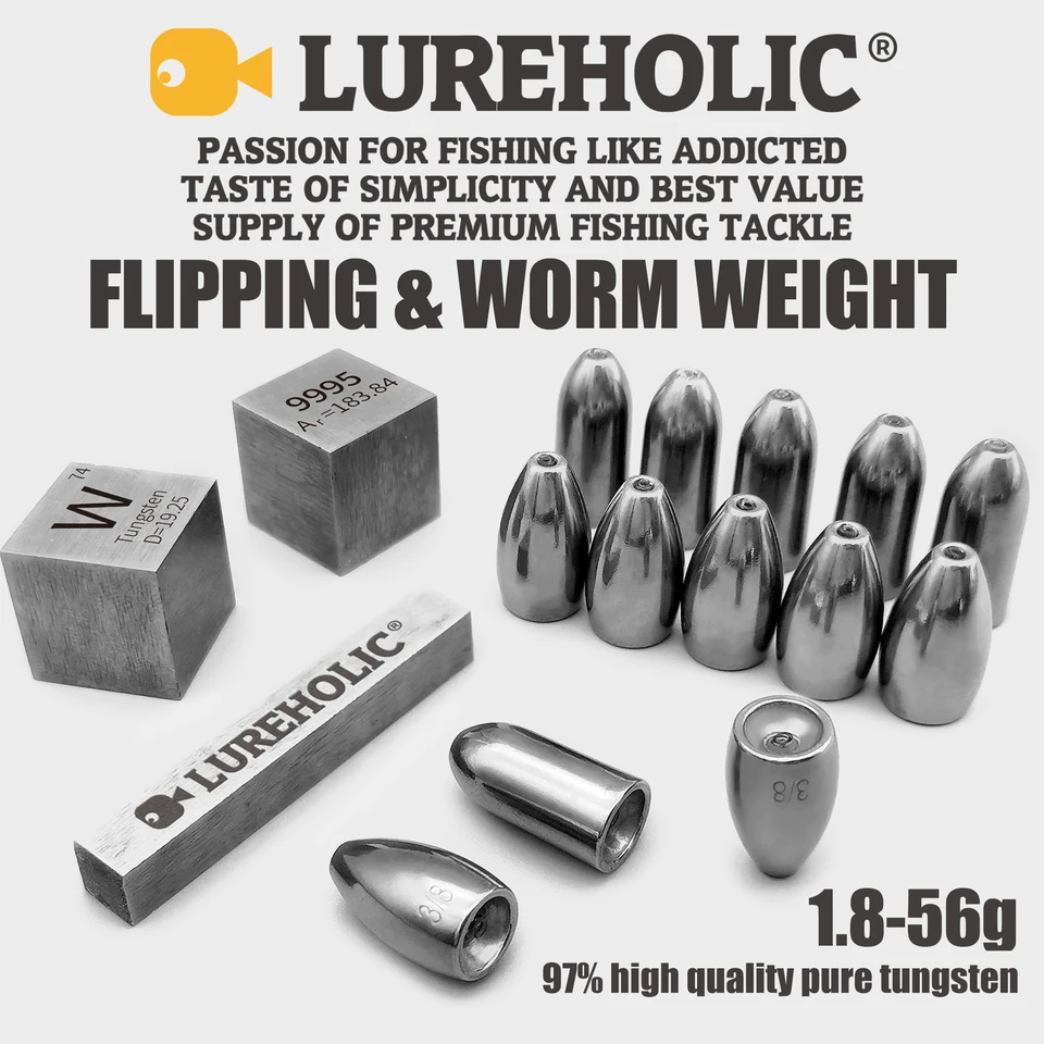 Lureholic Texas Tungsten Sinfers Flipping Worm 1/16-2 Oz Bullet Weaths Stĺpec