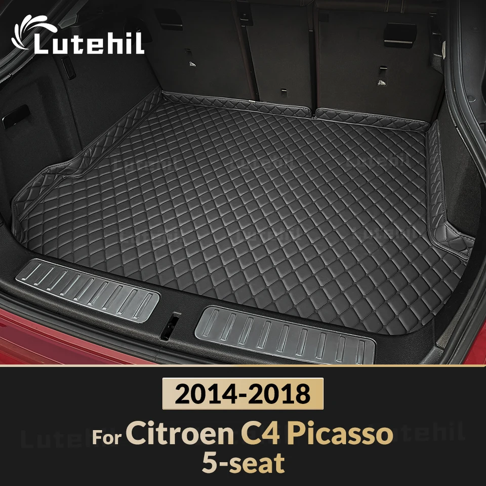 Lutehil Car Trunk Mat pre Citroen C4 Picasso 5-Sat 2014 2015 2016 2017 2017 2018 Dizajn High Edge Interiérové ​​príslušenstvo