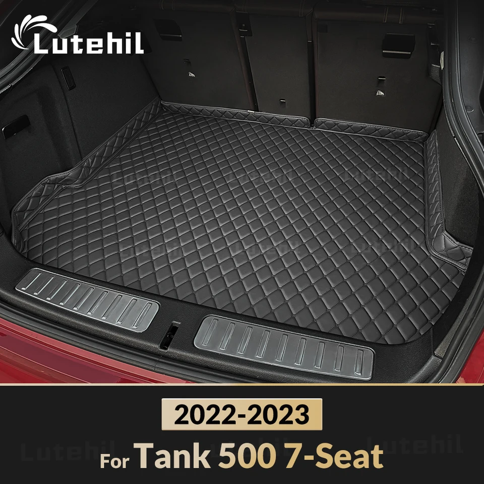 Lutehil Car Trunk Mat pre nádrže 500 7-miestne 2022 2023 Vlastný nákladný vložka Koberec interiérové ​​príslušenstvo Kryt