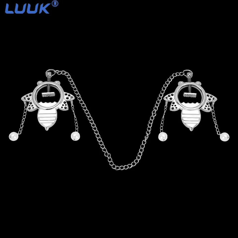 Luuk bradavky svorky s nastaviteľnými koženými remienkami fetiš Bondage Dospelý výstredný sexuálne hračky pre ženy