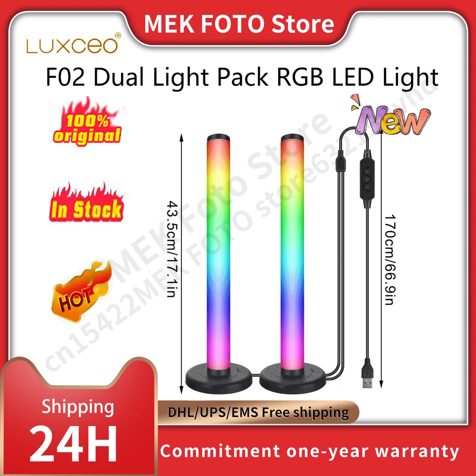 LUXCEO F02 RGB LED Photography Light Atmosféra hudba synchronizácia Rhythm Light Light App diaľkové ovládanie pre hernú televíziu
