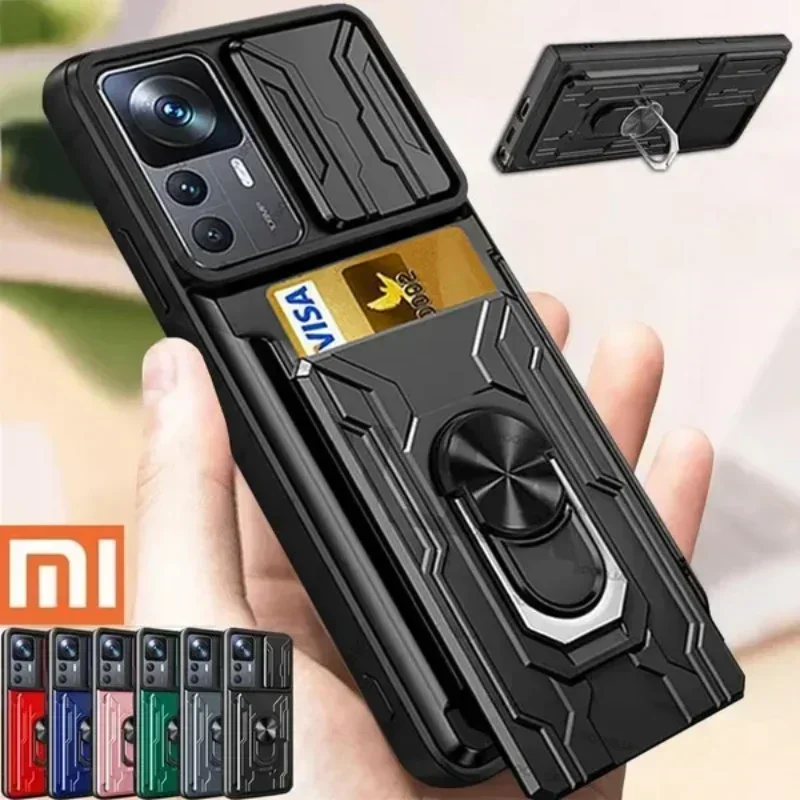 Luxe Shockproof Case pre Redmi Note 14 13 12 Pro Plus Poco X6 X5 PRO 14T 13T Rotatie Mealen Ring Stop En Slot Slot Funda