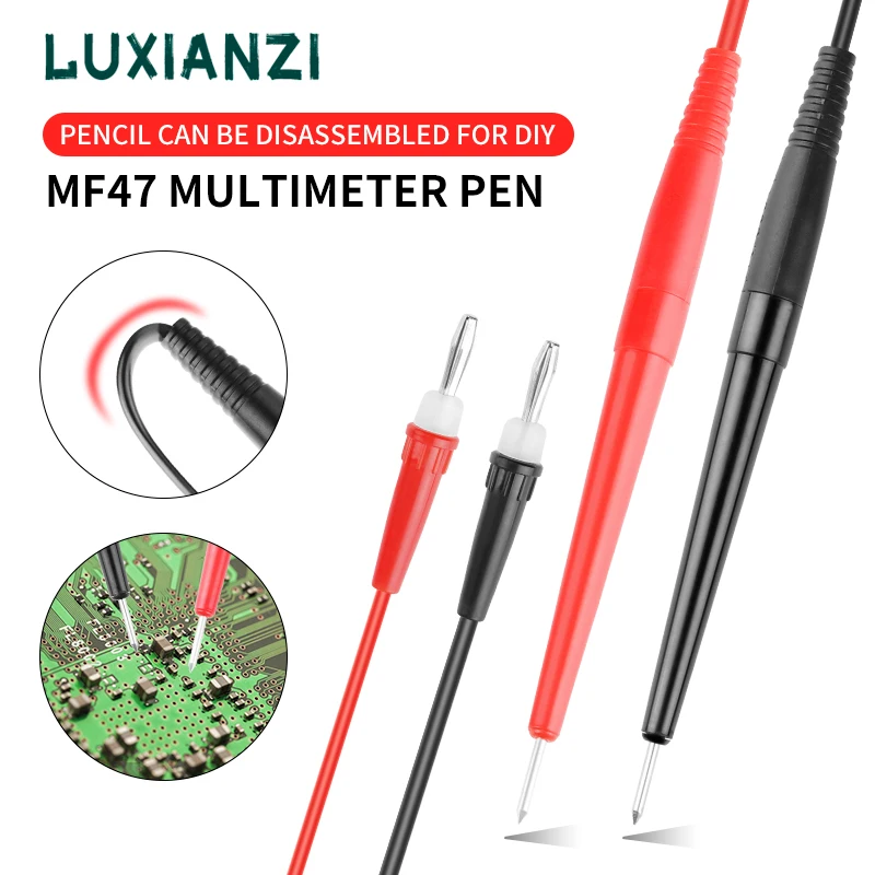 Luxianzi 1 pár digitálna multimeterová sonda Soft-Silikone-Wire 3 mm ihlová špička pre viac meračov tester a kábel MF47 Testovacie pero