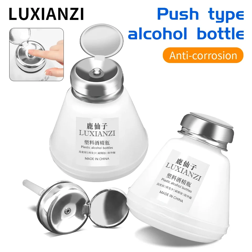 Luxianzi Press-on alkohol fľaša 180 ml prenosná pre telefón Tablet Tablet PCB Nástroje na opravy