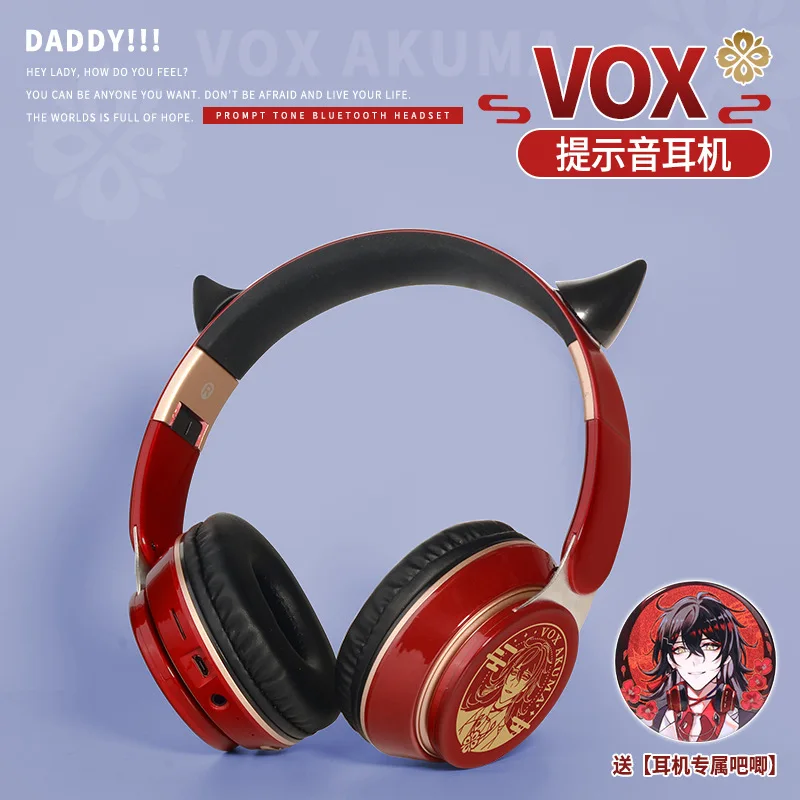 Luxiem Anime Wireless pre slúchadlá vox Akuma Eveland Mysta Rias Wired 2 in1 Bluetooth Vox Akuma Headset Character s odznakmi