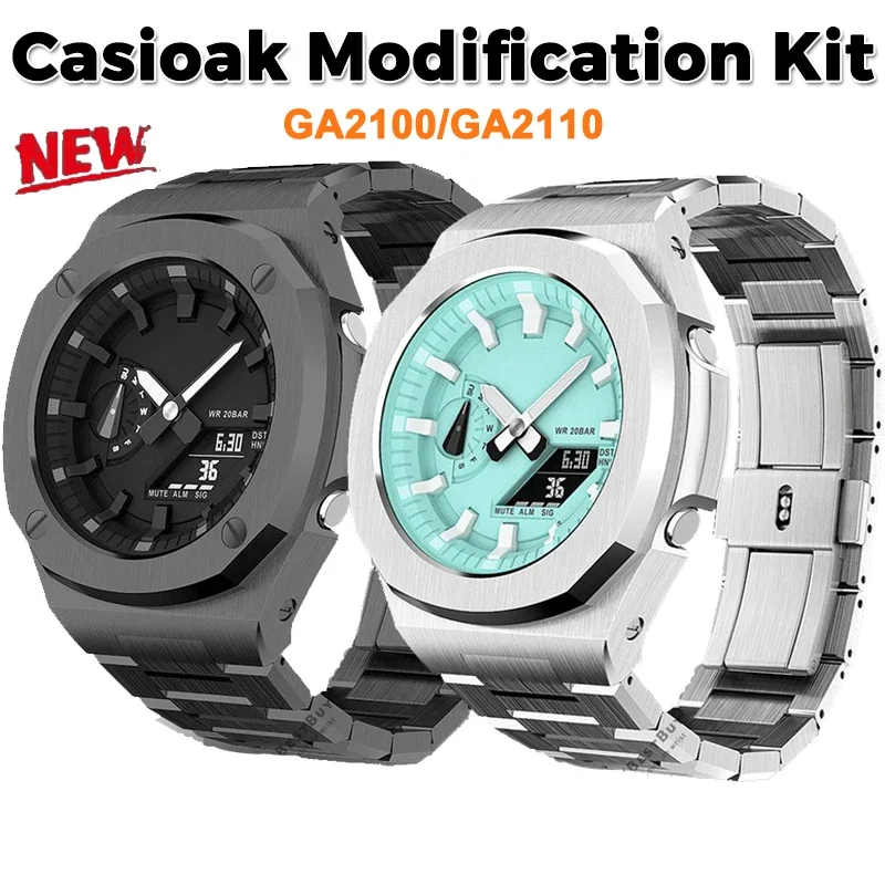 Luxus for Casioak Modifikation Kit GA2100 NAUTILUS Kovový rámec Mod Sit z nehrdzavejúcej ocele Kovový remienok pre GA 2110 Príslušenstvo
