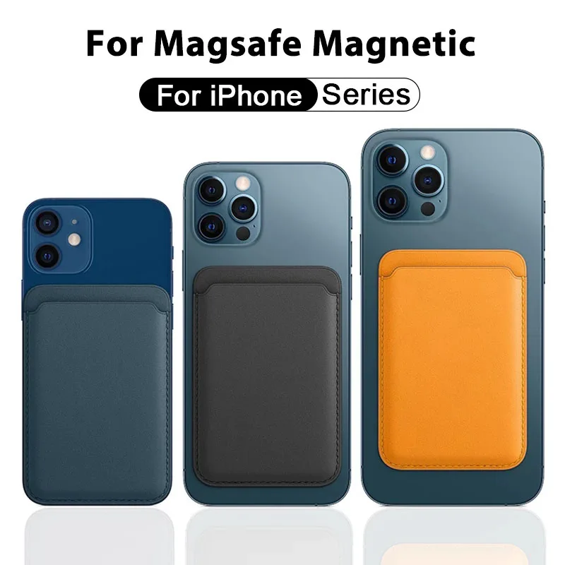 Luxus pre Magsafe Magnetic Card Držiteľ puzdro pre Apple iPhone 13 11 12 Pro Max Mini kožená peňaženka kryt XS XR Phone Accessories