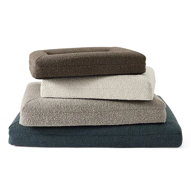 Luxusná biela ortopedická pamäť pena Boucle Dog Bed s odnímateľným umývateľným krytom a vodotesným dnom
