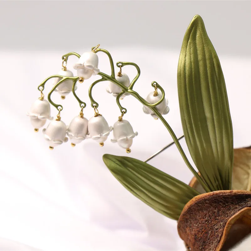Luxusná dizajn značky Lily of the Valley Flower Corsage Brošor PIN Woman Svadobné družičky Doplnky brošne šperky