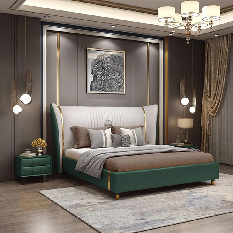 Luxusná dvojlôžková spálňa masáž Dievčatá dizajn krásy Multifunkčná posteľ spiace princezná letto matrimoniale hotel nábytok