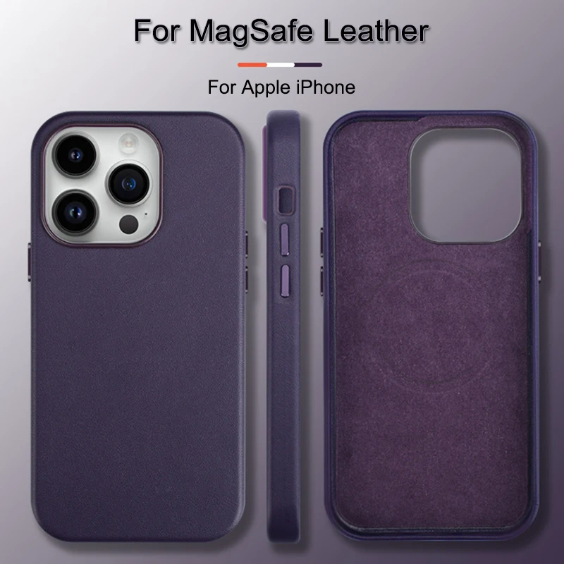 Luxusná kožená animácia PU pre magnetické bezdrôtové nabíjacie puzdro pre iPhone 15 14 13 13 Pro Max Mini Matte Shockproof Cover