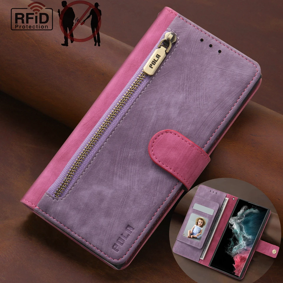 Luxusná kožená zipsová flip peňaženka pre iPhone 15 14 13 Pro Max 11 12 x xs xr 7 8 Plus SE 3 2020 Držiak kariet RFID Cover RFID