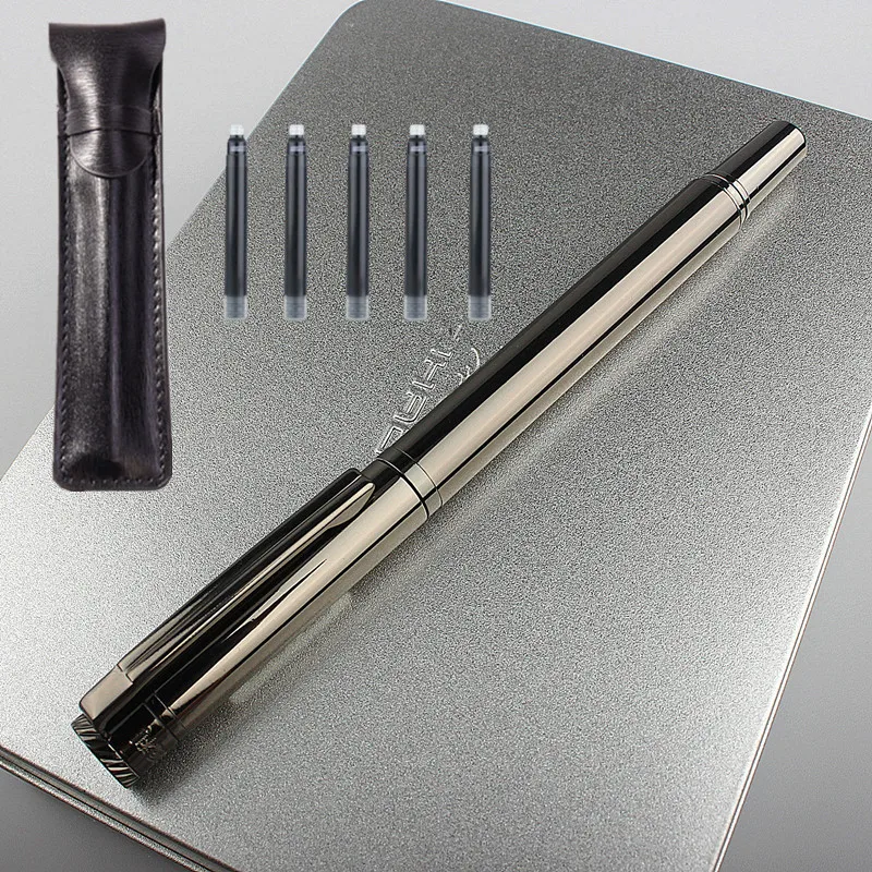 Luxusná kvalita Paili 613a Metallic Grey Pen School Študentská kancelária 0,38 mm NIB Fountain Pen New
