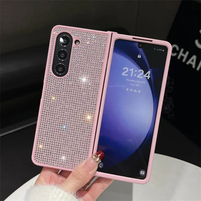 Luxusná móda plná bling trblietky Dimaond zadný puzdro pre Samsung Galaxy Z Fold 6 5 4 3 5G Soft TPU Frame Roach odolný voči nárazu