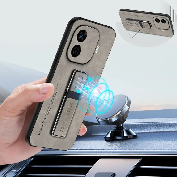 Luxusná ovčie kože magnetické kožené držiak na telefónny prípad pre Vivo Iqoo Z9 Turbo Soft Protect Stand Stand zadný kryt pre Vivo Iqoo Z9Turbo