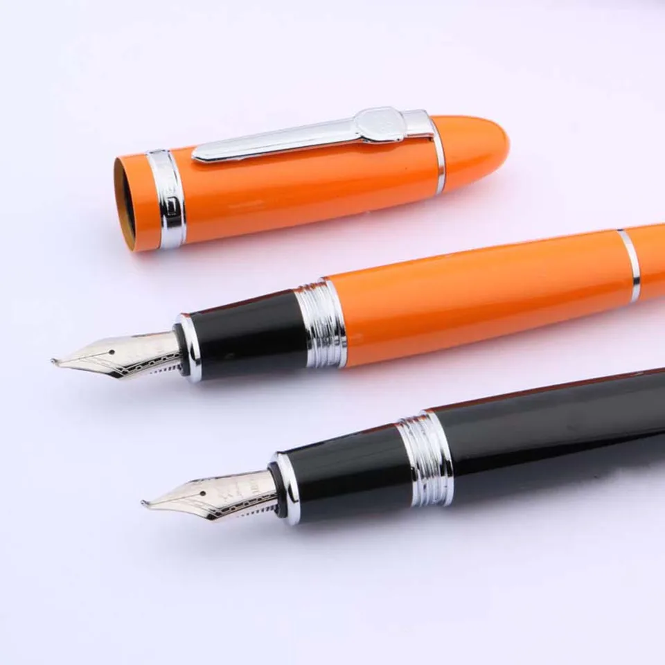 Luxusná značka Jinhao 159 Fountain Pen Black Silver Twist 1.0 Kaligrafia Nib Pen Ink Office Pen Podpis Fude Pen