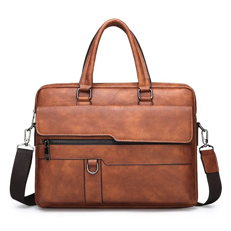 Luxusná značka obchodná aktovka Men Kožená kabelka pre muža Messenger Bag Office A4 prenosný počítač s taškami Maletote Bags