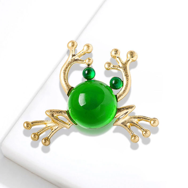 Luxusná živica kamenná pavúk brošne plné kamienkových žaba brošňa Pin dám