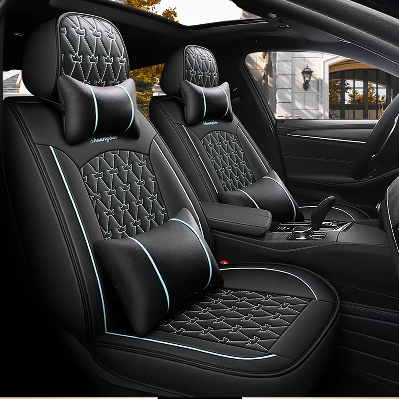 Luxusné 5 sedadiel Univerzálne plné obaly autosedačiek pre Renault Megane 2 Haval Jolion Peugeot 206 Automatické kožené vankúše