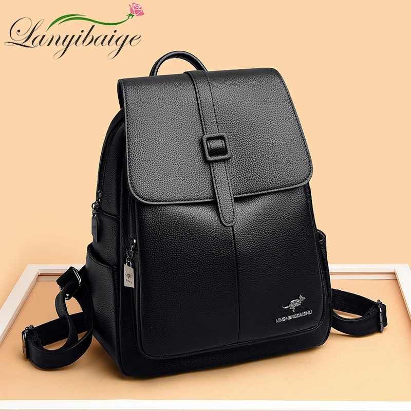 Luxusné batohy kabelka mäkká koža Nepremokavá bagpack prepravná taška Študentská taška Multifunkcia Mochilas feminina luxusný vak
