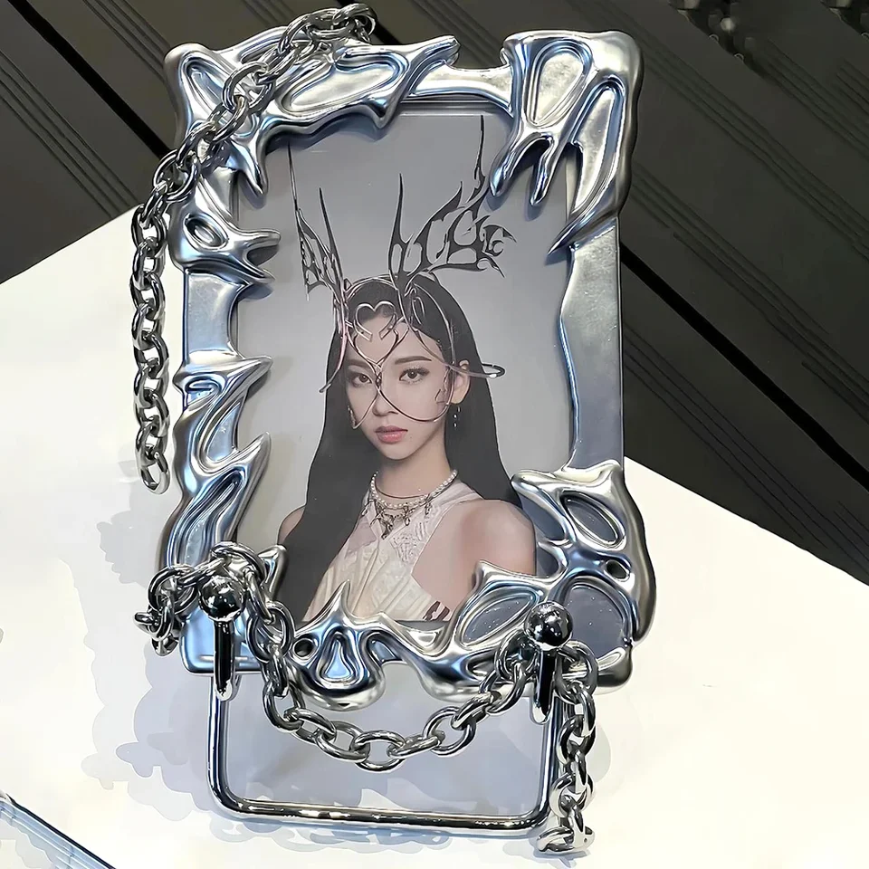 Luxusné elektroplatné karty rukávy kreatívne robustné držiteľa kariet chrániče Kórea Ins Kpop Shield Photocard Trading Card Protector