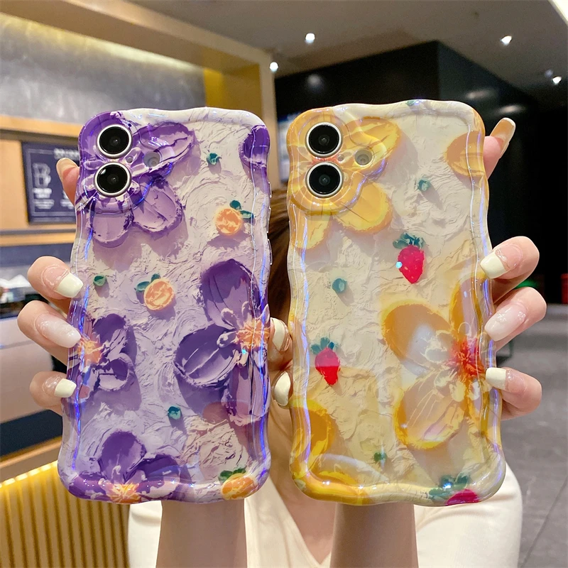 Luxusné fialové kvety laserové trblietavé puzdro pre iPhone pre iPhone 16 Pro Max 15 14 13 12 11 11 Plus módne mäkký silikónový nárazový kryt