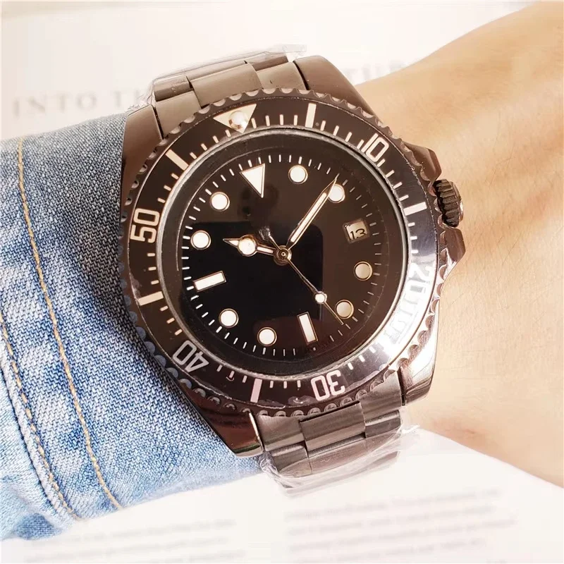 Luxusné hodinky Pánske vodotesné hodinky Kalendár Deepsea Ring Lock System Svetlá hodinky Automatické mechanické hodinky pre mužov sledujte