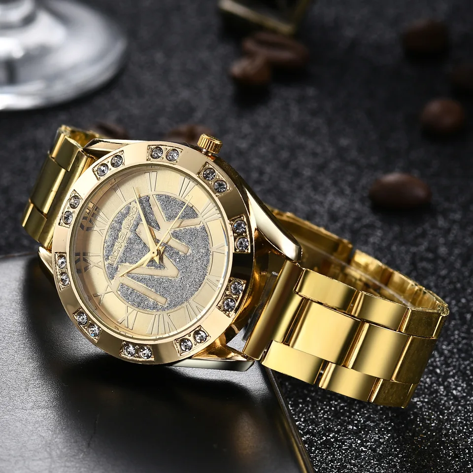 Luxusné hodinky značky Top tvk pre ženy pre ženy Zlaté diamantové voda odolné voči dámam Roman Digital Quartz Zápraty