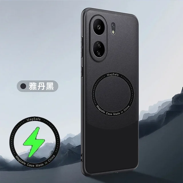 Luxusné kožené puzdro MAGSAFE pre Xiaomi 13T 14 POCO C65 F5 PRO REDMI 13C K70 PRO REDMI K60 Ultra magnetické puzdro
