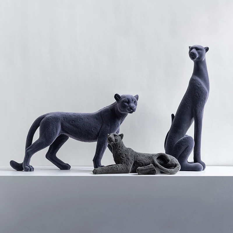 Luxusné leopardové sochy remeselníky Ozdoby Domov obývacia izba dom interiér Spálňa Moderné elegantné estetické dekorácie