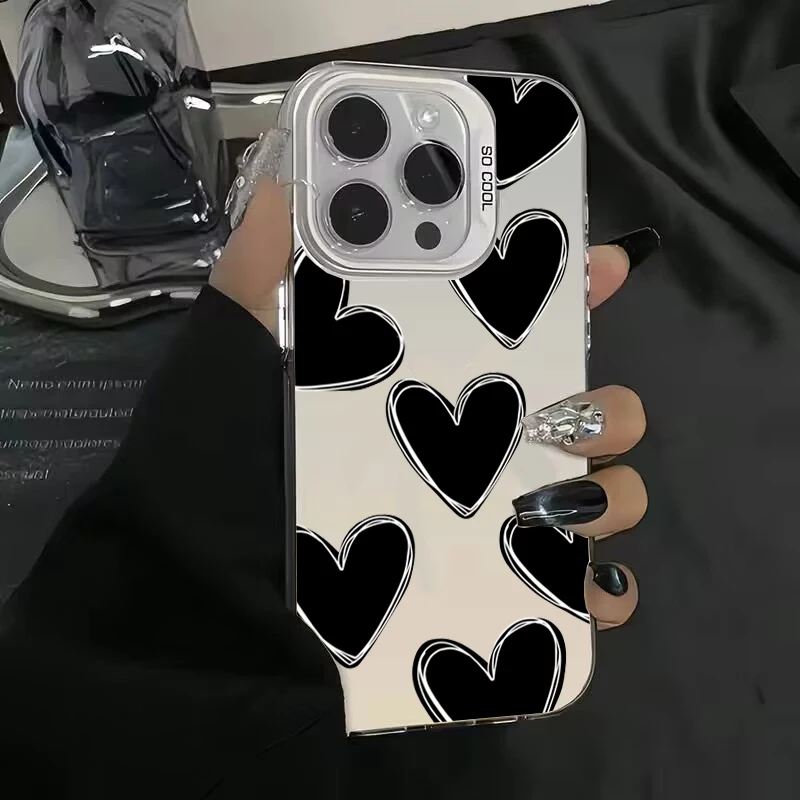Luxusné láskavé srdce IMD puzdro pre iPhone 15 Pro Max 11 12 13 14 16 Pro Max iPhone16 16Promax iPhone11 Shockproof Funda Funda