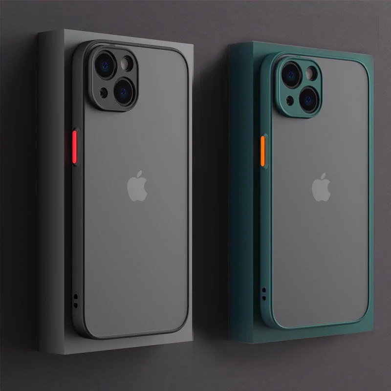 Luxusné matné čisté námestie TPU Funda Case pre iPhone 16 15 14 13 12 11 Pro Max Plus Mini 16Plus Pls Funda Hard PC Cover