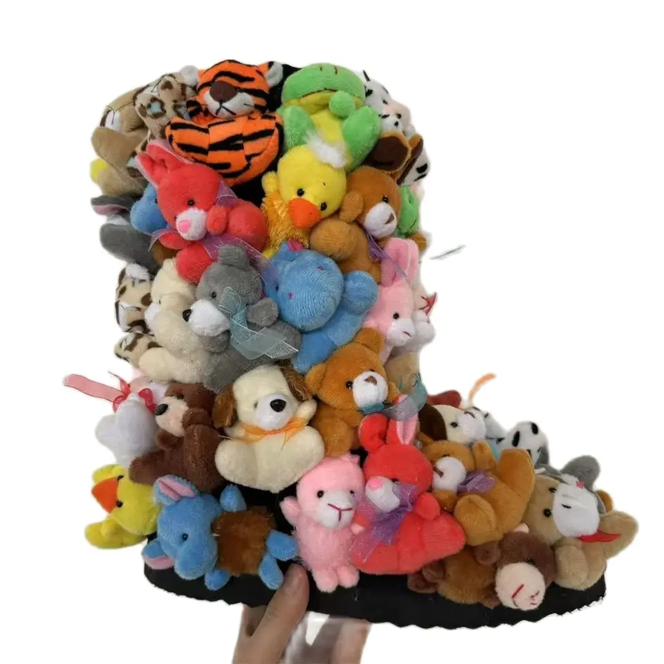 Luxusné módy Ženy Teddy topánky pokryté vypchatými zvieratami Fluffy Middle Calf Platform s roztomilými topánkami