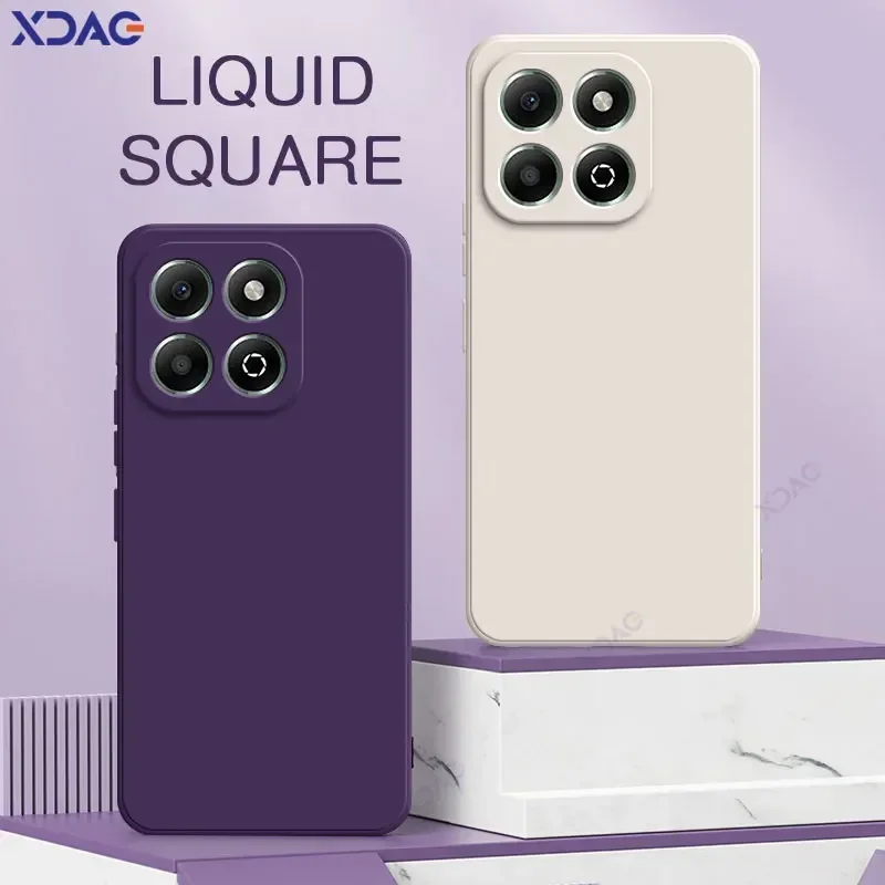 Luxusné obaly na dvoma vrstvami Celfones Puzdro pre Honor X6B Full Camera Protection Honorx6b Fashion Soft Soft Square Liquid Silikone Armor Armor
