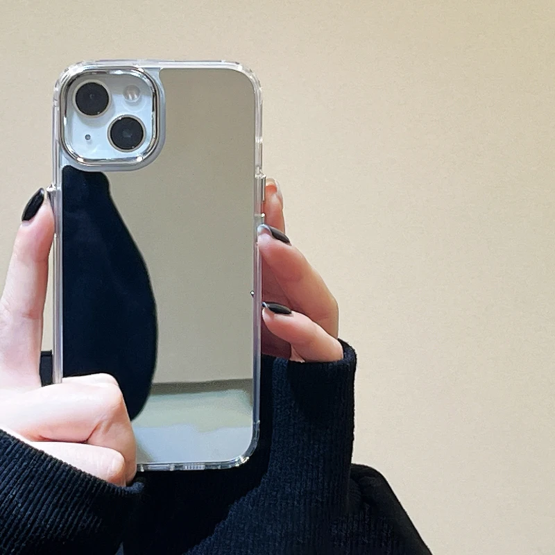 Luxusné pokovovacie make -up zrkadlové puzdro pre iPhone 15 11 11 13 14 Pro Max