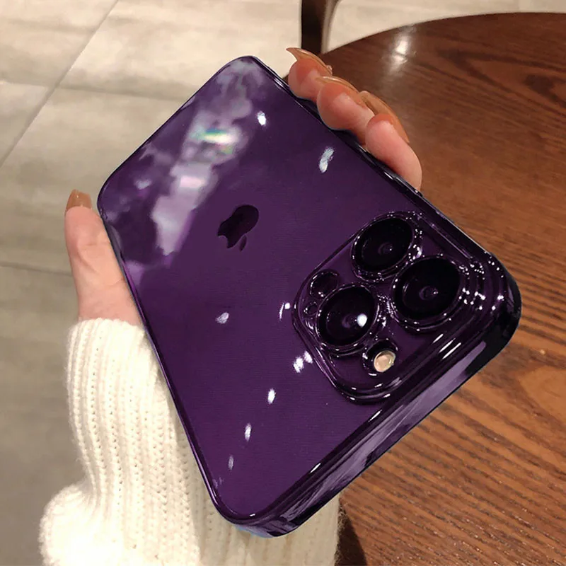 Luxusné pokovovanie priehľadného silikónového puzdra pre iPhone 14 13 12 11 Pro Max Mini x xr xs 6 7 8 14 Plus priehľadný zadný kryt