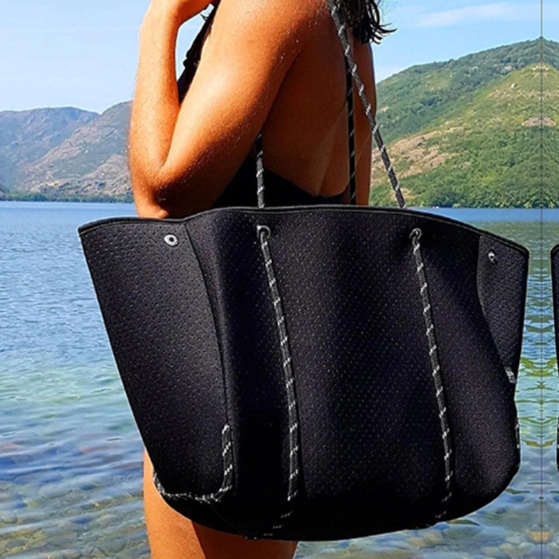 Luxusné potápačské tkanina Neoprénové ženy kabelka rameno s veľkou kapacitou neformálne tašky s taškami na hornú ruku